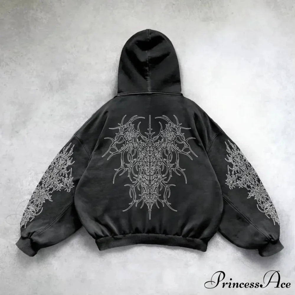 Retro Rebel Printed Informal Hoodie