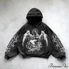 Retro Rebel Printed Informal Hoodie