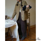 Retro Ribbed Loose-Fitting Trousers Cold Season