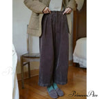 Retro Ribbed Loose-Fitting Trousers Cold Season