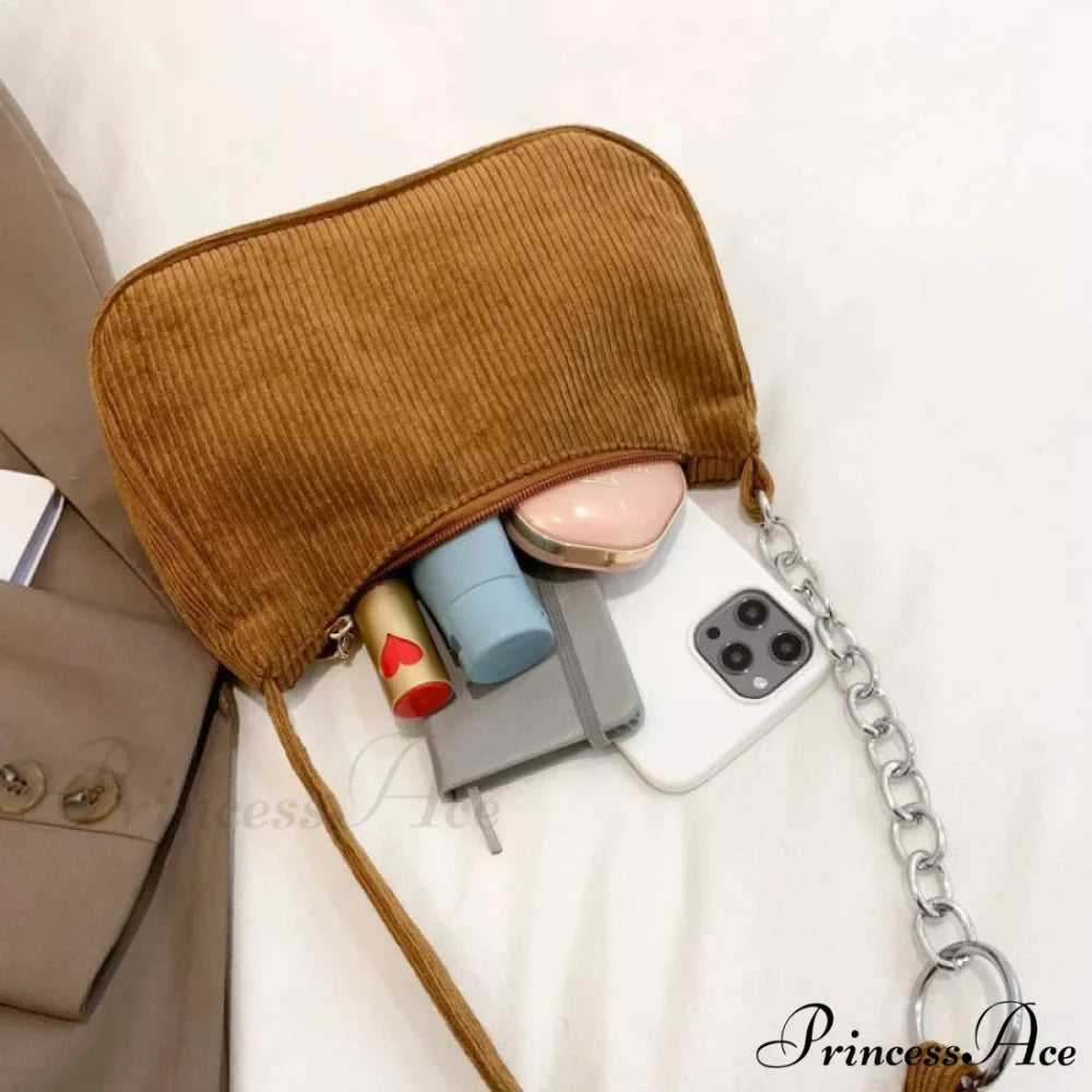 Retro Ribbed Underarm Shoulder Bag