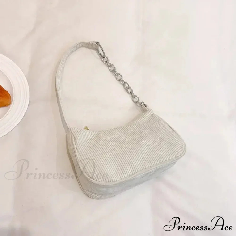 Retro Ribbed Underarm Shoulder Bag