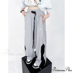 Retro Running Sweatpants Spacious Leg Trousers