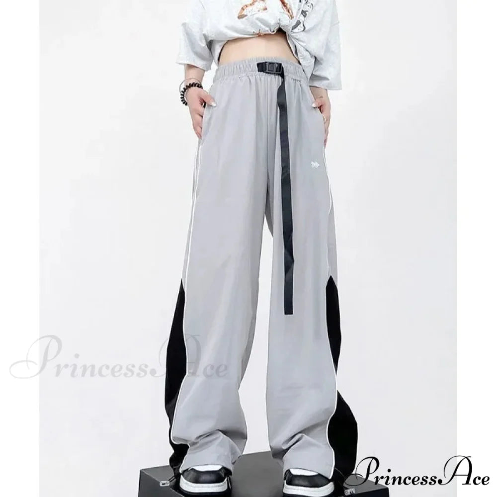 Retro Running Sweatpants Spacious Leg Trousers