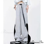 Retro Running Sweatpants Spacious Leg Trousers