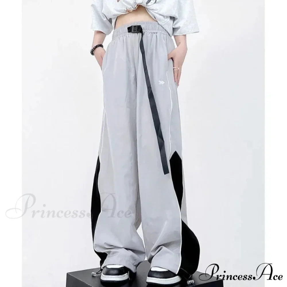 Retro Running Sweatpants Spacious Leg Trousers