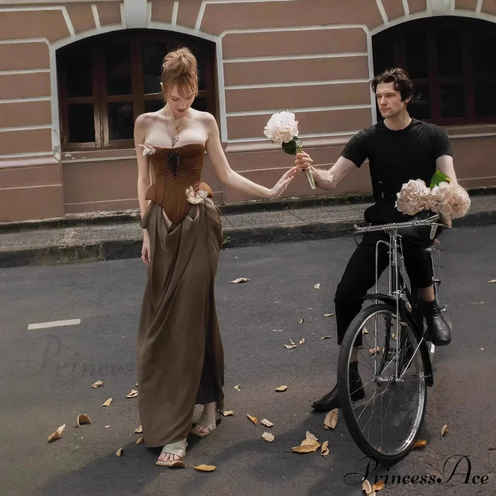 Retro Seductive Boned Waist Bandeau Prom Dress