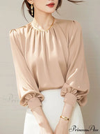 Retro Silk Ruching Top Informal Workplace Top