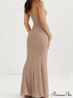 Retro Slim Fit for Women Sleeveless Strap Bodycon Backless V-neck Formal Club Night Summer Vestidos