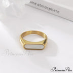 Retro Style Stainless Steel Colorful Opal Rings