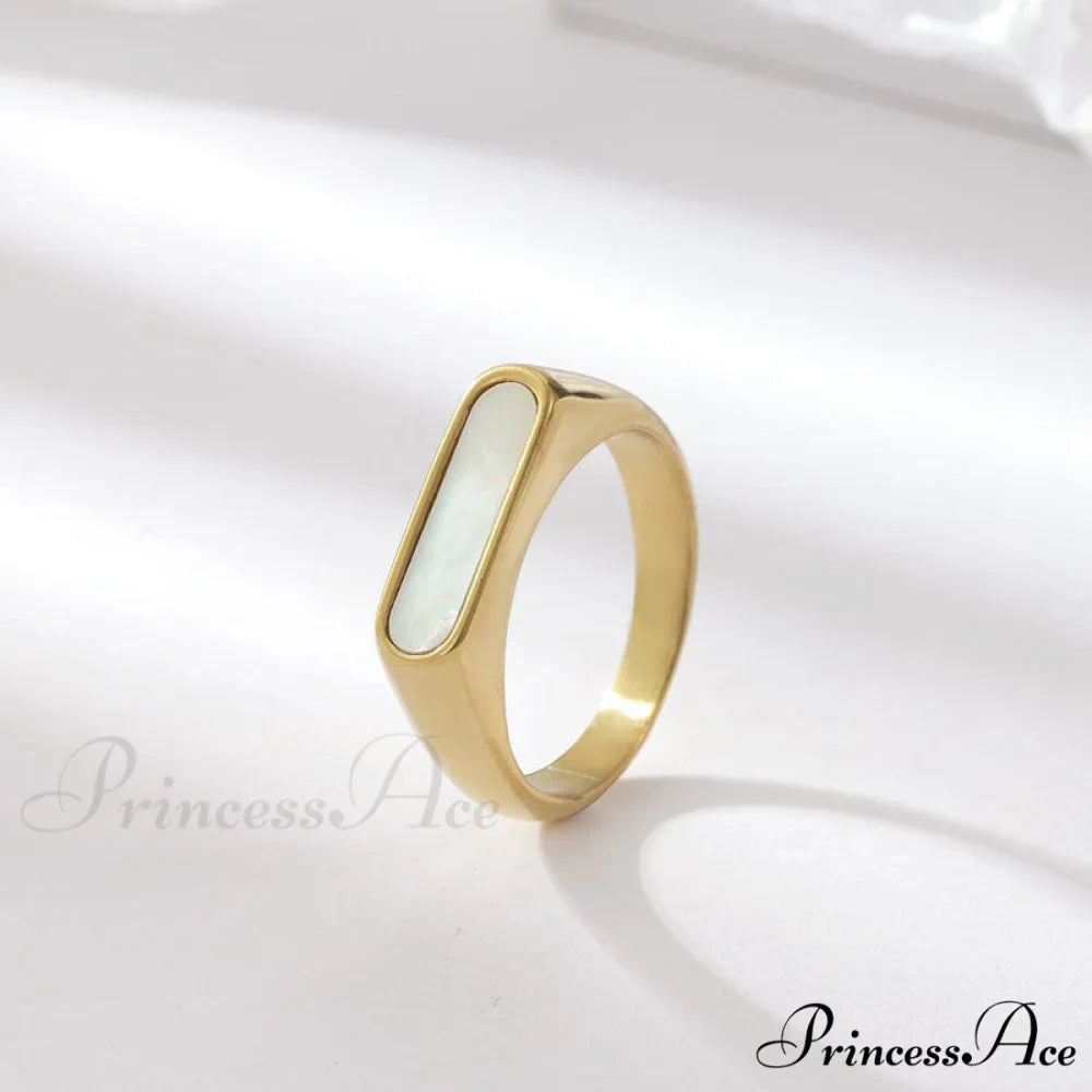 Retro Style Stainless Steel Colorful Opal Rings