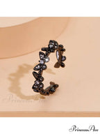 Rhinestone Butterfly Decor Cuff Ring