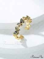 Rhinestone Butterfly Decor Cuff Ring