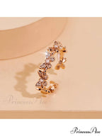 Rhinestone Butterfly Decor Cuff Ring