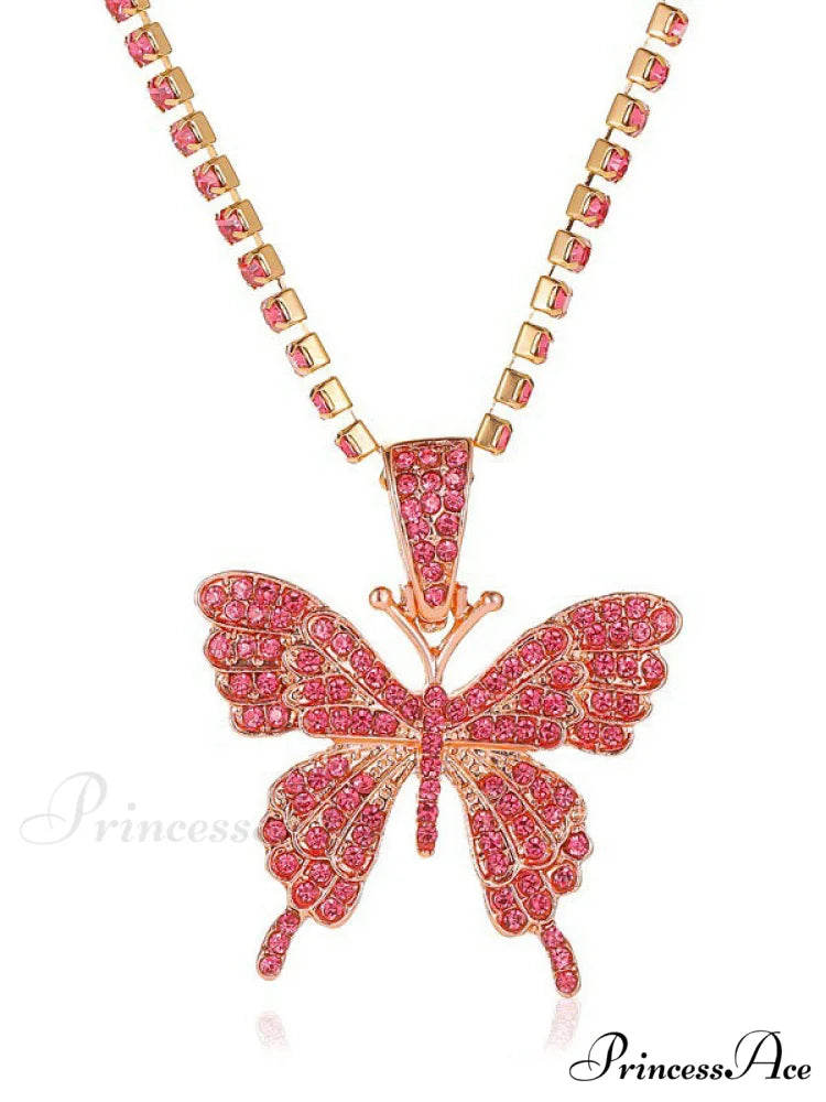 Rhinestone Butterfly Halter Trendy Asymmetric Crop Cami Top