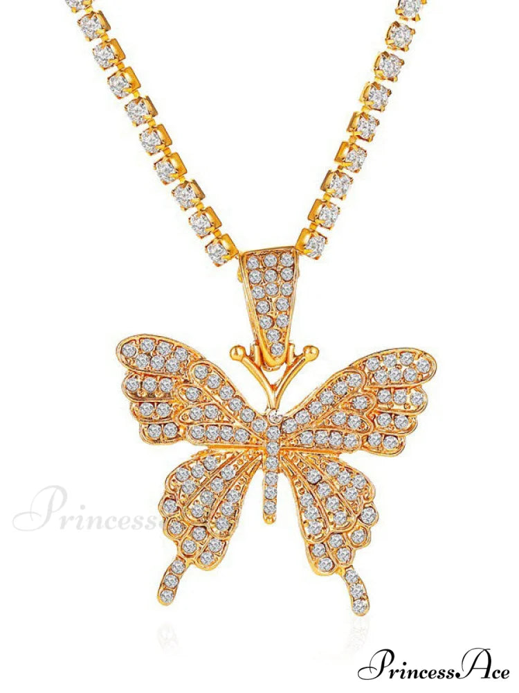 Rhinestone Butterfly Halter Trendy Asymmetric Crop Cami Top