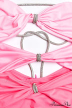 Rhinestone Cut Out Midi Dress with Corset