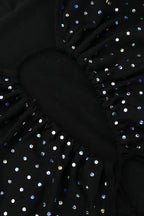 Rhinestone Mesh Cutout Dress