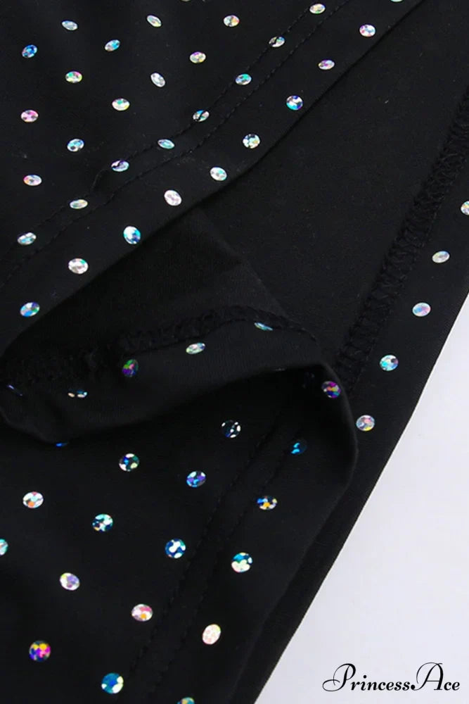 Rhinestone Mesh Cutout Dress