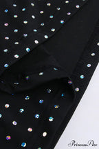 Rhinestone Mesh Cutout Dress