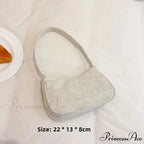 Ribbed Zipper Armpit Shoulder Purse