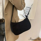 Ribbed Zipper Armpit Shoulder Purse