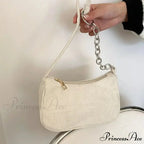 Ribbed Zipper Armpit Shoulder Purse