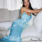 Ribbon Backless Maxi Dress