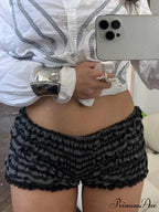 Ribbon Gathered Stretchy Waist Short