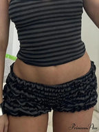 Ribbon Gathered Stretchy Waist Short