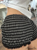 Ribbon Gathered Stretchy Waist Short