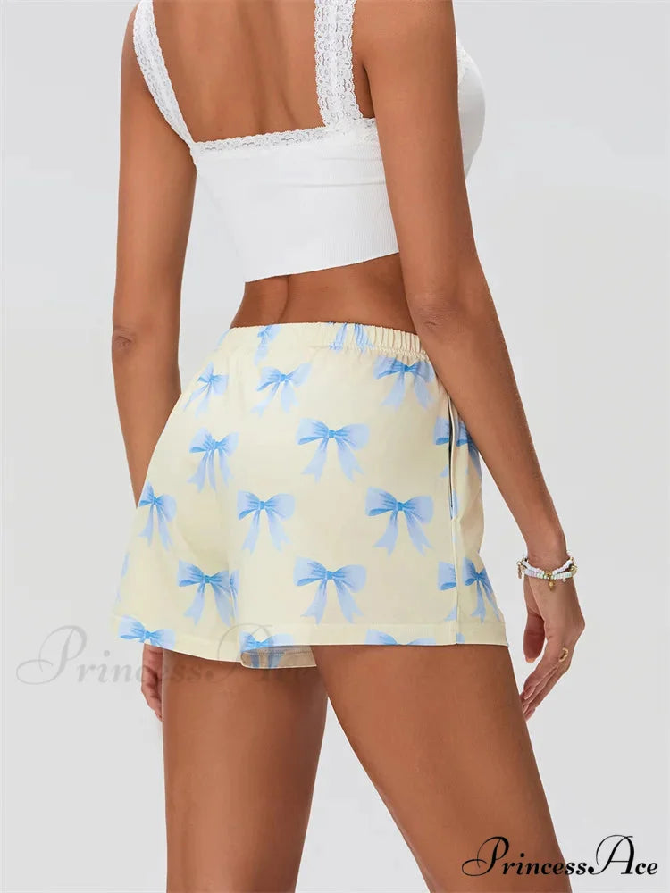 Ribbon Pattern Stretchy Sleep Short