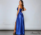 Riley Glitter Satin Charming A-Line Formal Dress