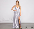 Riley Glitter Satin Charming A-Line Formal Dress