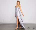 Riley Glitter Satin Charming A-Line Formal Dress