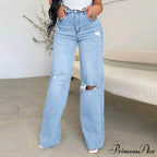 Ripped High-Waisted Stretchy Jeans