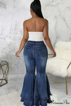 Rise Flares Tiered High Jeans