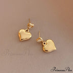 Romantic Heart Shape Glossy Stud Earrings
