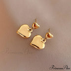 Romantic Heart Shape Glossy Stud Earrings
