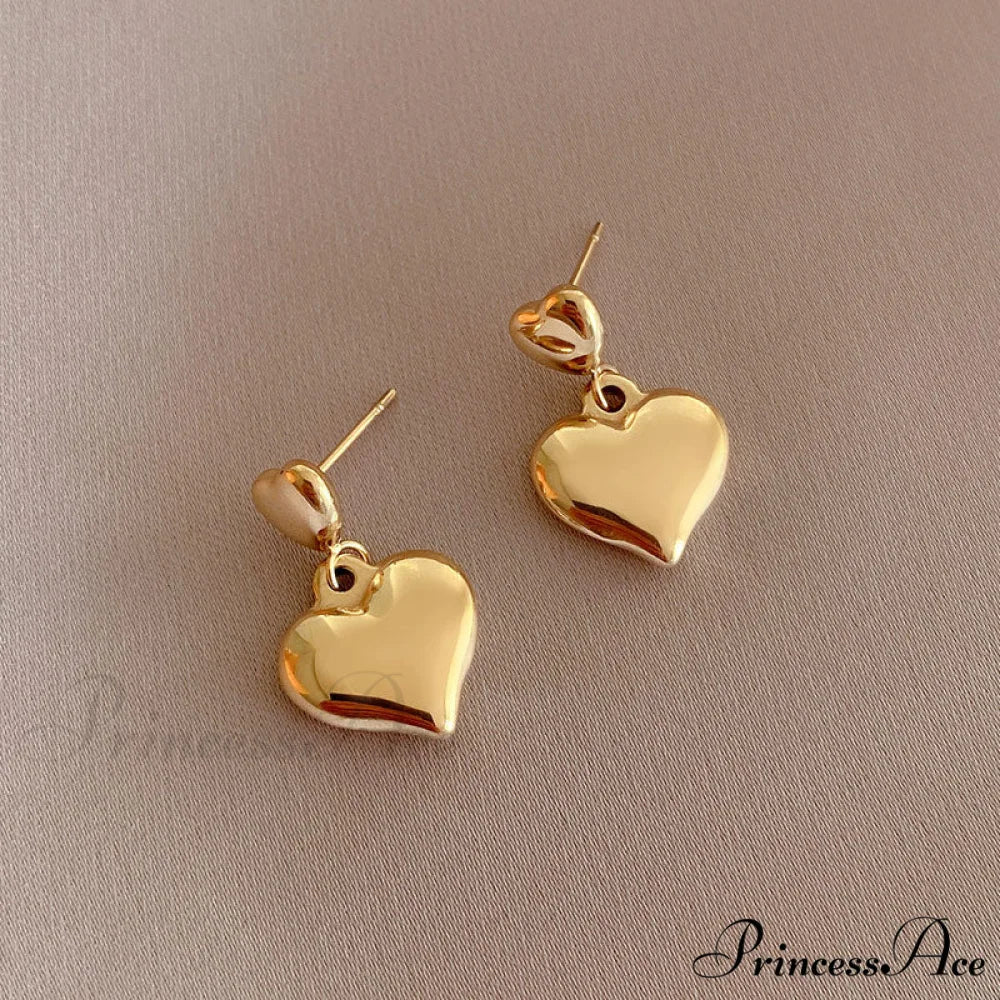 Romantic Heart Shape Glossy Stud Earrings