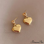 Romantic Heart Shape Glossy Stud Earrings