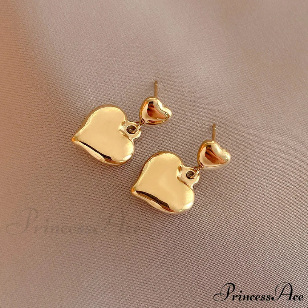 Romantic Heart Shape Glossy Stud Earrings