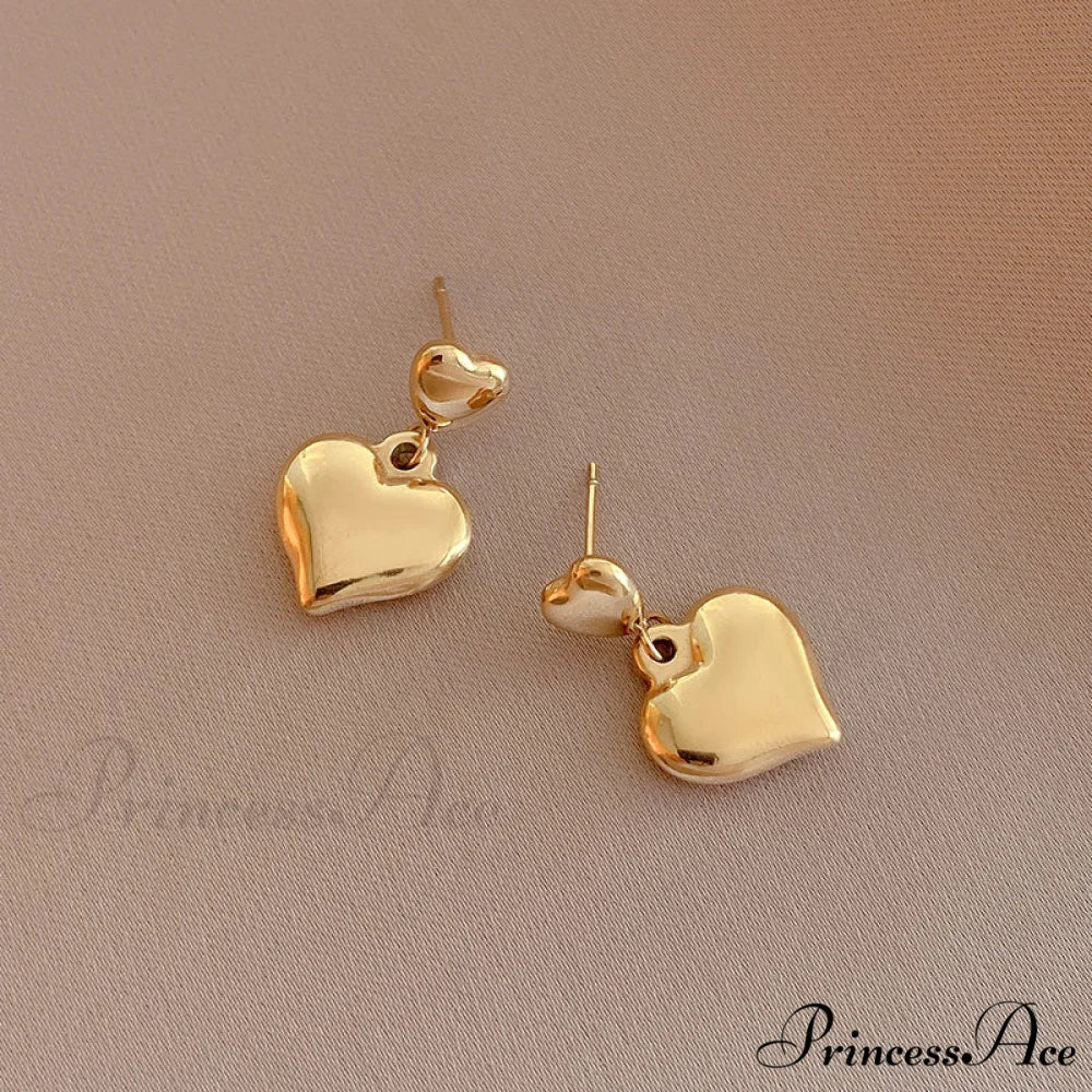Romantic Heart Shape Glossy Stud Earrings