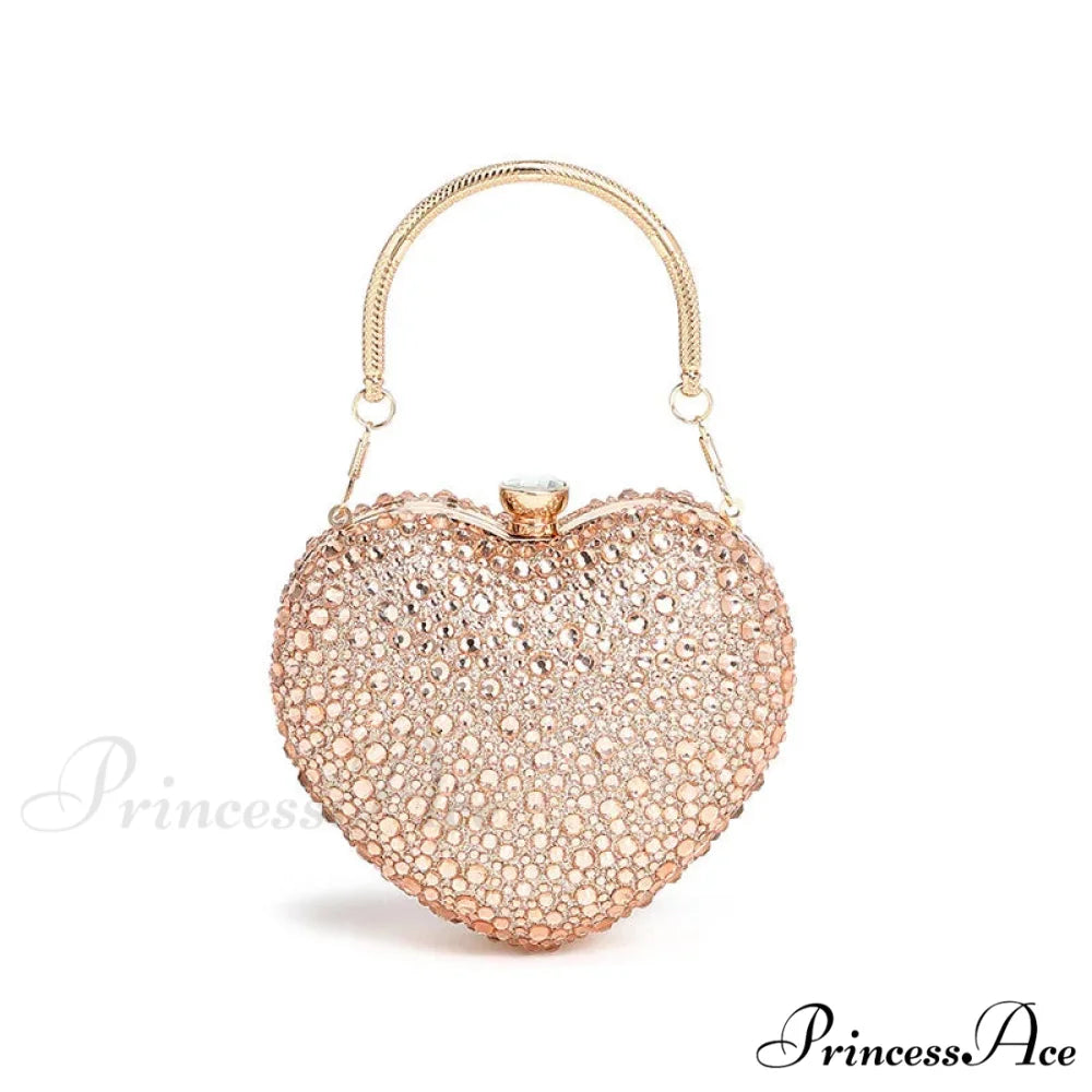 Romantic Shape Crystal Rhinestone Evening Clutch Purse