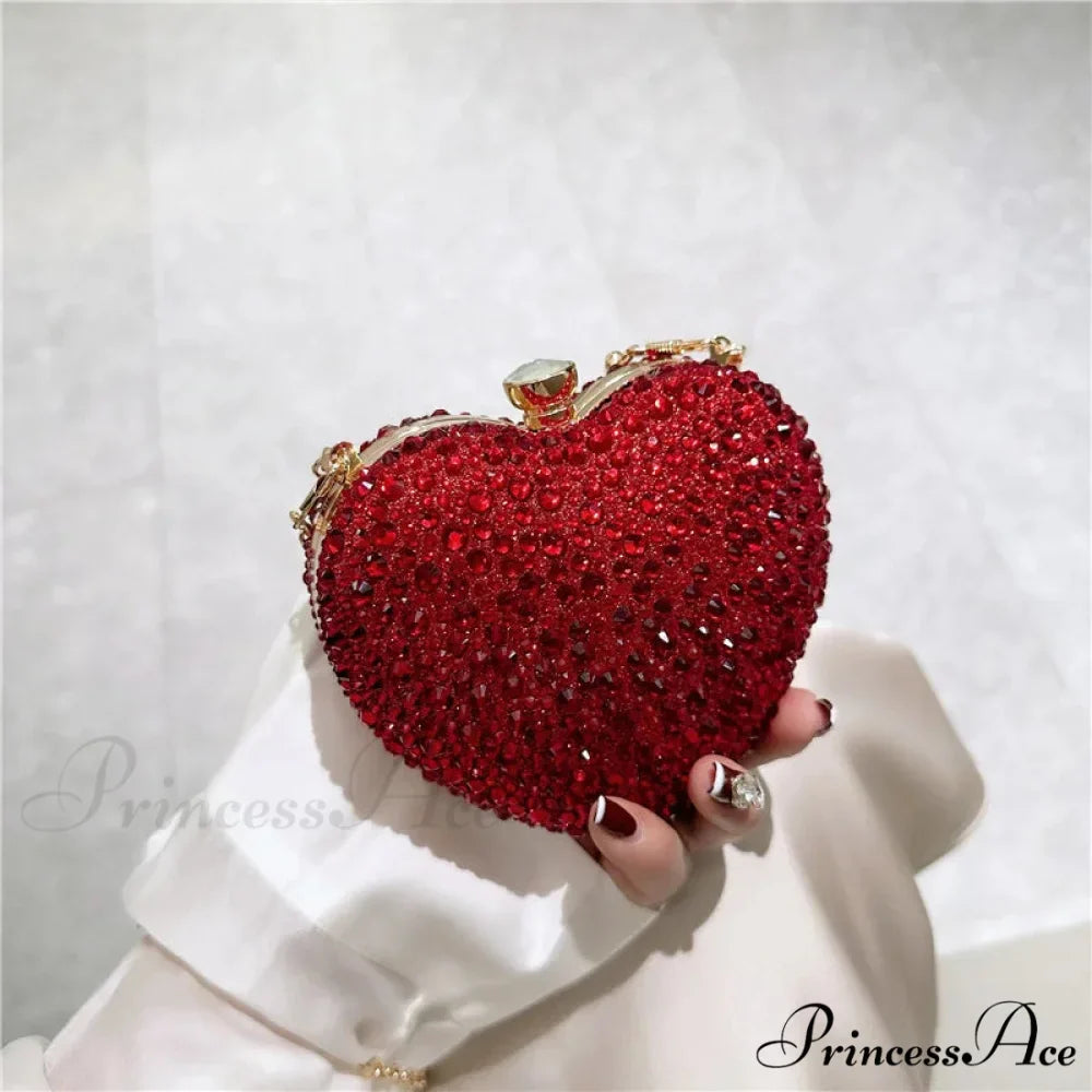 Romantic Shape Crystal Rhinestone Evening Clutch Purse