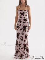 Rose Backless Stylish Maxi Dress