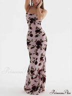 Rose Backless Stylish Maxi Dress
