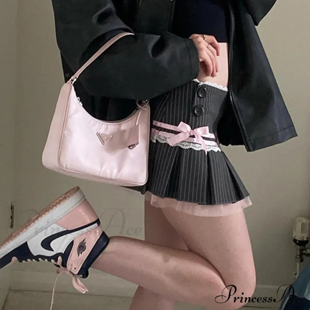 Rose Bow Sewn Gathered Skirt