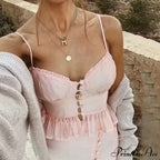 Rose Cotton Button-Up Cropped Blouse