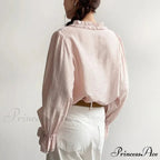 Rose Cotton Rayon Informal Extended Sleeve V-Neck Bohemian Top